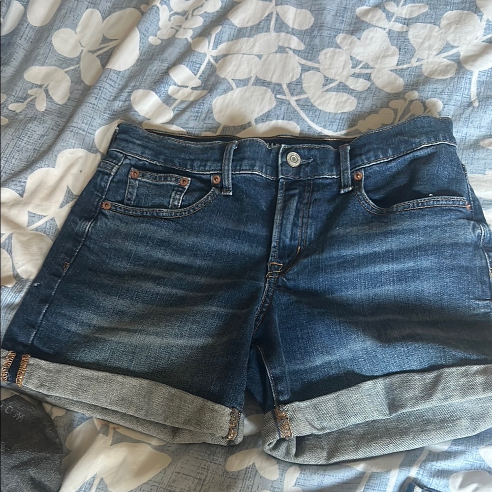 GAP Blue Jean Shorts with Cuffed Hem